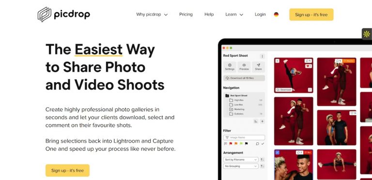 Picdrop 18 Best Online Galleries for Photographers | Honcho